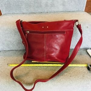 Red Leather Stone Mountain purse
